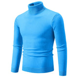 Ouzey 2024 Autumn/Winter Solid Color Polo/Turtle Neck Sweater Men Fashionable Simple Casual Knitted Top Trendy Youth Base Layer Top