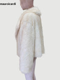 Ouzey Spring Autumn Winter Short Thick Warm Soft Hairy Faux Fur Coat Women Loose Casual Fluffy Jacket Furry Cardigan 2025