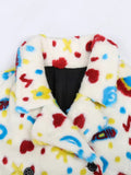 Ouzey Winter Long Colorful Multicolored Oversized Thick Warm Faux Fur Coat Women Double Breasted Luxury Designer Clothes