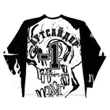 Ouzey 90s Streetwear 2024 New Harajuku Long Sleeved Oversized T Shirt Gothic Fashion Loose Baseball Graphic T Shirts Classic Vintage Tops T Shirts