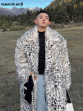 Ouzey Winter Long Colorful Thickened Warm Oversized Faux Fur Coat Men Runway European Fashion Luxury Designer Clothes 2025