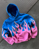 Ouzey Geometric Flame Pattern Print Trendy Aesthetic Street Long Sleeve Hoodies Women Fashion Y2K New Hip-Hop Rock Casual Sweatshirts