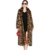 Ouzey Winter Long Colorful Leopard Print Warm Fluffy Faux Fur Coat Women Stand Collar Raglan Sleeve European Fashion 2025