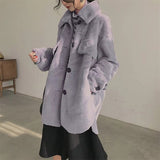 Ouzey Autumn Winter Oversized Thick Warm Soft Faux Fur Shirt Women Long Sleeve Loose Casual Soft Fluffy Jacket Coat 2025