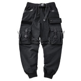 Ouzey Techwear Casual Elastic Waist Cargo Pants