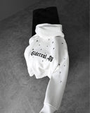 Ouzey 90s Streetwear Harajuku Fashion White Hoodies Letter Star Embroidery Pattern Loose Casual Long Sleeve Sweatshirt Men Clothing Versatile Hoodie