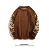 Ouzey 2024 Men's Knitted Sweater With Cable Knit Round Neck Winter Wool Top Trendy Vintage Loose-Fit Pullover Coat For Men