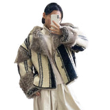 Ouzey Winter Short Oversized Thickened Warm Colorful Fluffy Faux Sheepskin Fur Jacket Women Luxury Designer Unisex Clothes