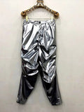 Ouzey Spring Colored Loose Shiny Reflective Patent Faux Leather Harem Pants Men Luxury Designer Y2K Clothes Trousers 2025