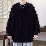 Ouzey 2024 New Style Hong Kong Style Autumn/Winter Round Neck Casual Fringed Knitted Sweater For Men And Women Long Sleeve Top