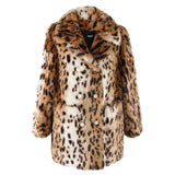 Ouzey Spring Winter Multicolored Colorful Leopard Print Thick Warm Faux Fur Jacket Women Chic Luxury Designer Clothes 2025