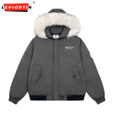 Ouzey 2024 Winter Style Overcome Couple Coat New Warm Cotton Jacket US(Origin)-Chic Fashion Brand Mountain Woolen Collar Cotton Jacket