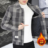 Ouzey 2024 Autumn and Winter New Polo Collar Plaid Vintage Upscale Cotton Thickened Coat Men's Casual Versatile Top Jacket M-4XL