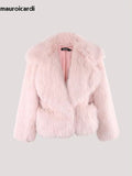 Ouzey Winter Short Oversized Hairy Soft Thick Warm Black Faux Fur Coat Women Loose Luxury Blue White Pink Fluffy Jacket