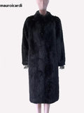 Ouzey Winter Long Thick Warm Hairy Shaggy Soft Faux Tuscan Fur Coat Women Single Breasted Luxury Fluffy Furry Overcoat