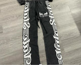 Ouzey dandys world Hip-hop street striped letter print oversized baggy pants for men 2025 new style simple and versatile fashion trendy sweatpants