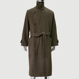 Ouzey Spring Winter Oversized Long Thick Soft Warm Black Wool Blends Coat Men Luxury Elegant Chic Woolen Overcoat 2025