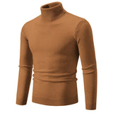 Ouzey 2024 Autumn/Winter Solid Color Polo/Turtle Neck Sweater Men Fashionable Simple Casual Knitted Top Trendy Youth Base Layer Top