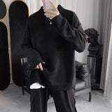 Ouzey Winter solid color round neck sweater for men, handsome Korean style loose men's sweater, trendy student bottoming shirt, thick