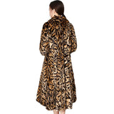 Ouzey Winter Long Warm Thick Fluffy Colorful Leopard Print Faux Fur Coat Women Drawstring Waist Luxury Furry Overcoat 2025