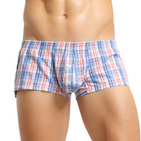 Ouzey Cotton Men's Boxers Classic Plaid Boxer Shorts Mens Underwear Panties Home Shorts Sleep Lounge Pajama Shorts