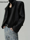 Ouzey Spring Autumn Handsome Cool Short Matte Black Vintage Pu Leather Jacket Men Zipper Luxury Designer Clothes 2025