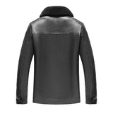 Ouzey 2024 New Men's Faux Leather Jacket Winter Thickened Casual Lapel Zip-up Middle-aged Elderly Men's Factory Wholesale