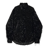 Ouzey Fringed Sequined Mesh Shirt