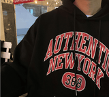 Ouzey 6251 BLACK NEW YORK LETTERED HOODIE