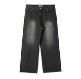 Ouzey 7002 WASHED BLACK WIDE STRAIGHT DENIM JEANS