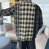 Ouzey 5145 RECONSTRUCTED STITCHED FLANNEL PLAID SHIRT