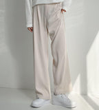 Ouzey 5176 DRAPE TOP FOLDED WIDE STRAIGHT PANTS