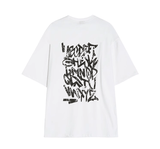 Ouzey 11632 White Graffiti Half Sleeve Shirt