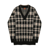 Ouzey 1142 PLAID V-NECK SWEATER