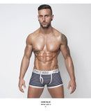 Ouzey 2024 New Men Boxers Shorts Male  stripe U convex Underpants Breathable Underwear