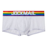 Ouzey  Men  Underwear Ice Silk transparent Mesh Homme Breathable Cuecas Masculinas Calzoncillos Hombre Slip Boxershorts