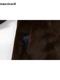 Ouzey Winter Long Thick Warm Soft Fluffy Brown Faux Mink Fur Coat Women Puff Sleeve Elegant Luxury Furry Overcoat 2025