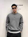 Ouzey Men's cross embroidery design sweater trendy brand loose inner base sweater top men clothing y2k tops emo sweater streetwear