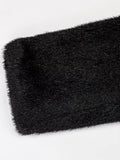 Ouzey Autumn Winter Long Black Fitted Thick Warm Soft Faux Mink Fur Coat Women Turn-down Collar Fluffy Furry Overcoat 2025