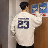 Ouzey Niche brand jersey American autumn and winter plus velvet loose men's couple jersey sweatshirt 2025 round neck pullover casual