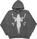 Ouzey Woman Hoodie Y2k Goth Hand Print Streetwear Women Sweatshirt Hoodie Goth Korean Harajuku Anime Women Clothing Kawaii Clothing