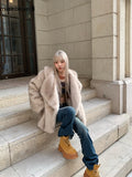 Ouzey Winter Thick Warm Hairy Shaggy Soft Faux Fox Fur Coat Women Loose Casual Korean Fashion Fluffy Jacket Cardigan 2025