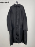 Ouzey Spring Autumn Long Cool Oversized Waterproof Black Trench Coats Men with Back Slit Single Breasted Loose Outerwear