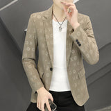 Ouzey 2024 Autumn/Winter New Trend Korean Edition Slim Fit Fashion Handsome Men's Business and Leisure Versatile Printed Suit Coat