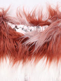 Ouzey Spring Winter Long Colorful Shaggy Hairy Fluffy Gradient Warm Soft Faux Fur Coat Women O Neck Furry Overcoat 2025