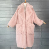 Ouzey Winter Long Black Oversized Shaggy Warm Fluffy Faux Fur Coat Women Pockets Loose Casual Luxury Korean Fashion 2025