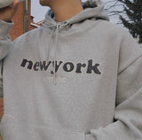 Ouzey 5567 LETTERED NEW YORK PULLOVER HOODIE