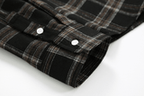 Ouzey 1467 BLACK PLAID SHIRT