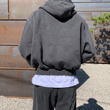 Ouzey 6399 CHARCOAL GRAY ZIP-UP HOODIE & SWEATPANTS