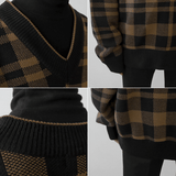 Ouzey 1142 PLAID V-NECK SWEATER